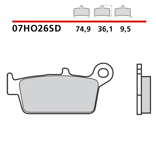 Brake pads Brembo Gasgas 250 EC (00-09) rear standard 07HO26SD