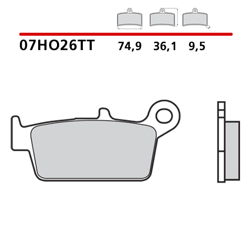 Brake pads Brembo Kawasaki KX 250 (95-08) rear ceramic 07HO26TT