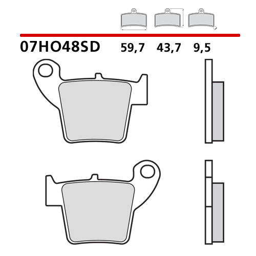 Brake pads Brembo Honda CR 250 (02-07) rear standard 07HO48SD
