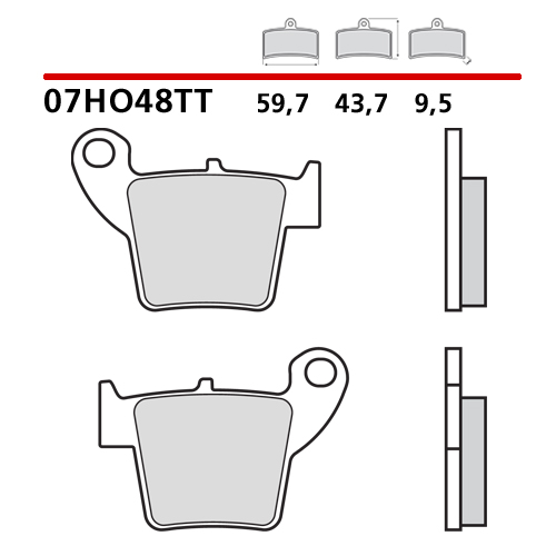 Brake pads Brembo Honda CRF 250 X (04-17) rear ceramic 07HO48TT