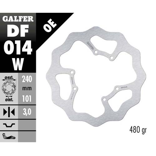Brake disc Galfer Wave Honda CR 250 (95-07) front DF014W