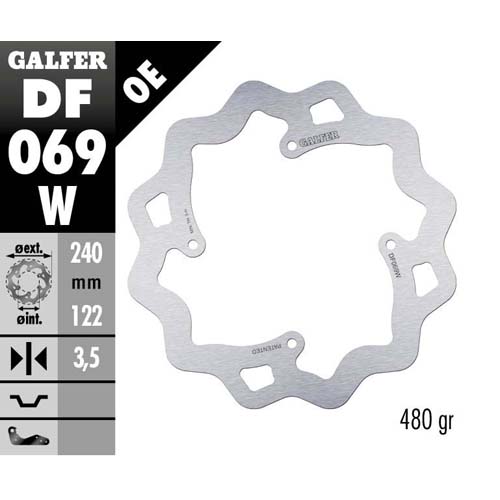Brake disc Galfer Wave Honda CR 125 (02-07) rear DF069W