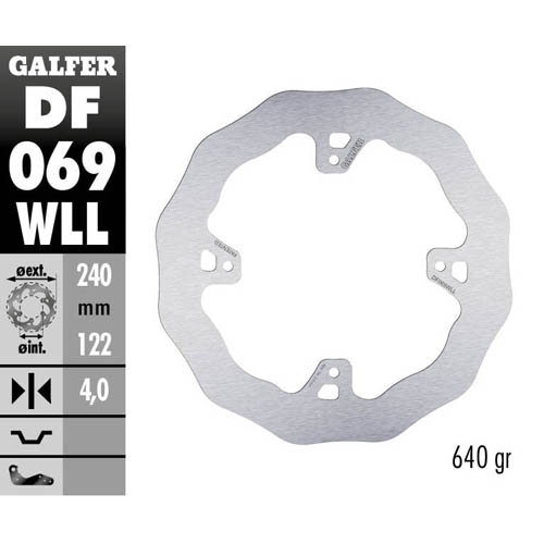 Brake disc Galfer Wave Honda CRF 250 X (04-17) rear solid DF069WLL