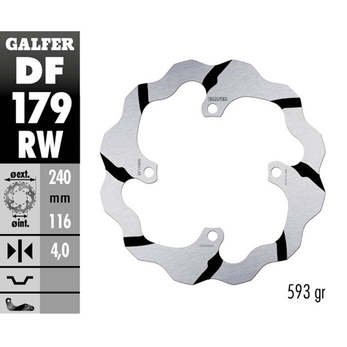 Brake disc Galfer Race Kawasaki KX 250 F (04-19) rear DF179RW