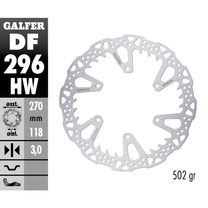 Brake disc Galfer Shark Fantic 125 XX (22-25) front DF296HW