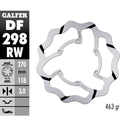 Brake disc Galfer Race Yamaha YZ 250 (17-25) front DF298RW