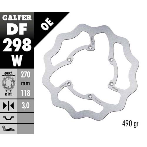 Brake disc Galfer Wave Yamaha YZ 125 (17-25) front DF298W