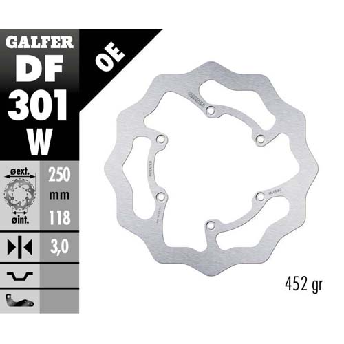 Brake disc Galfer Wave Suzuki RM 125 (89-12) front DF301W