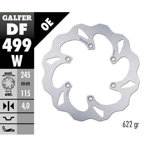 Brake disc Galfer Wave Yamaha WR 450 F (03-18) rear DF499W