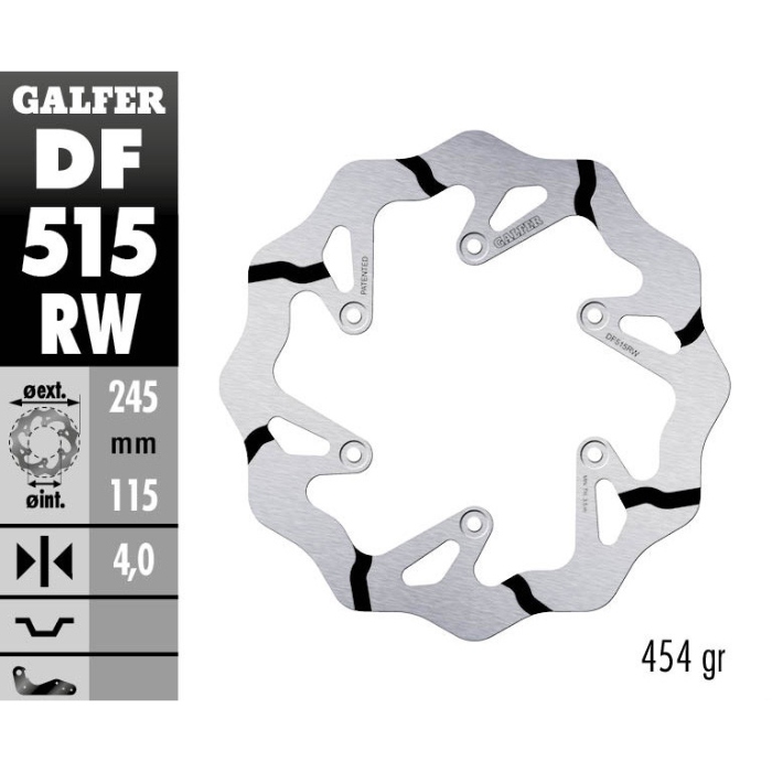 Brake disc Galfer Race Yamaha YZ 450 F (18-19) rear DF515RW