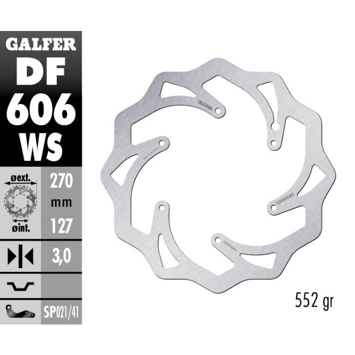 Brake disc Galfer Wave Husaberg 250 FE (12-14) front maggiorato DF606WS