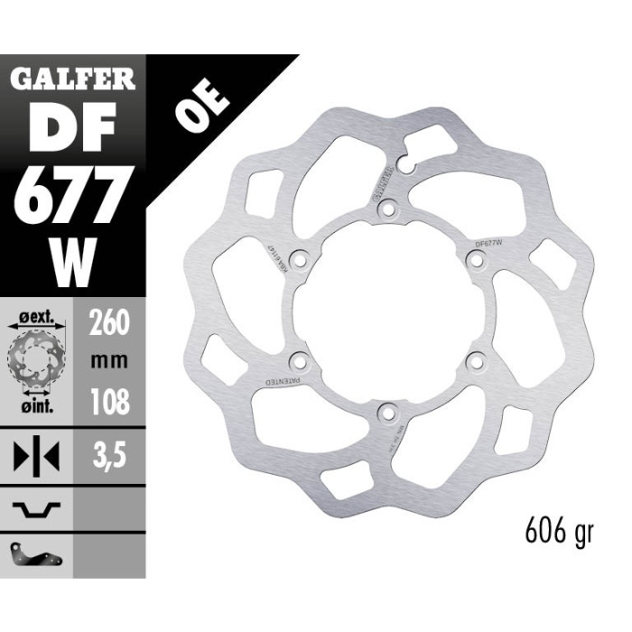 Brake disc Galfer Wave Rieju 300 MR (21-26) front DF677W