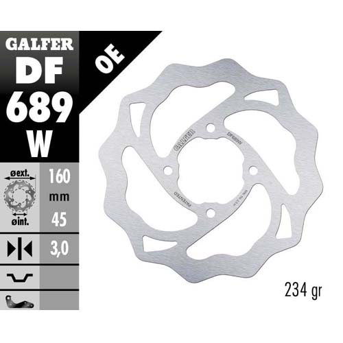 Brake disc Galfer Wave Husqvarna 65 TC (17-22) rear DF689W