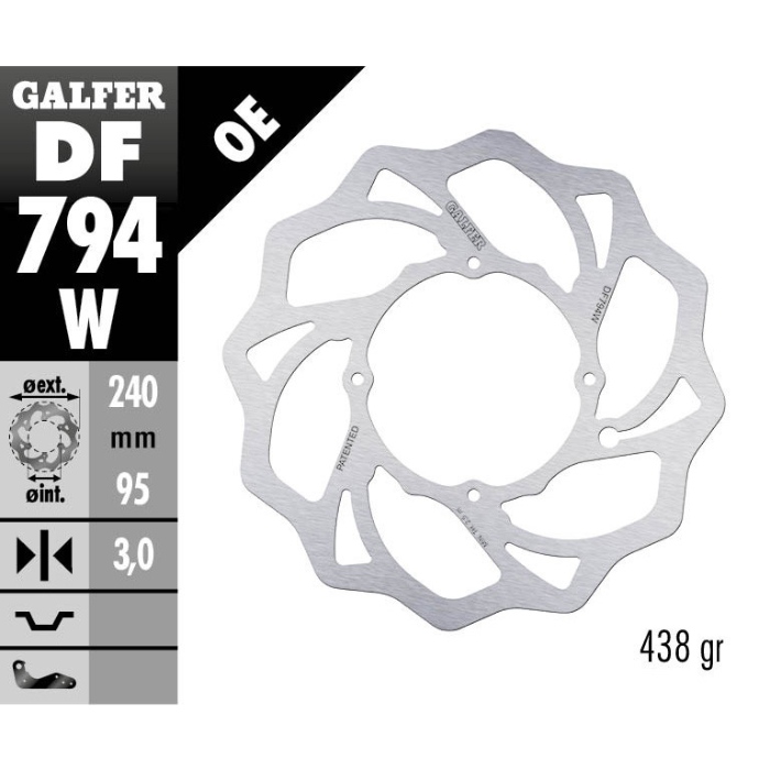 Brake disc Galfer Wave KTM 85 SX (13-25) front DF794W