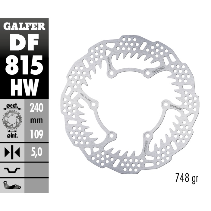 Brake disc Galfer Shark Beta RR 200 (19-25) rear - 5 mm DF815HW