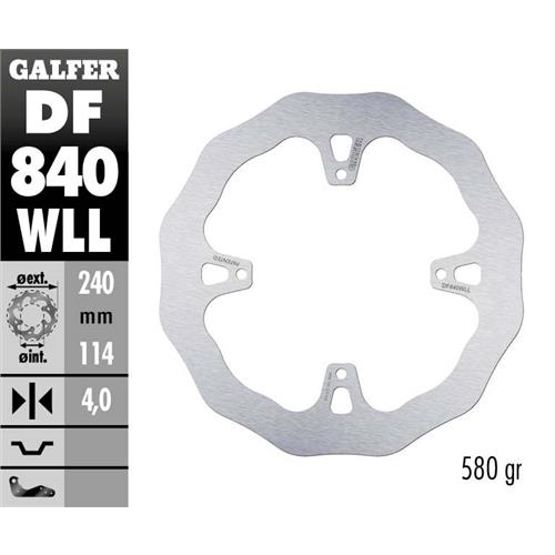 Brake disc Galfer Wave TM EN/MX 125 (15-25) rear solid DF840WLL