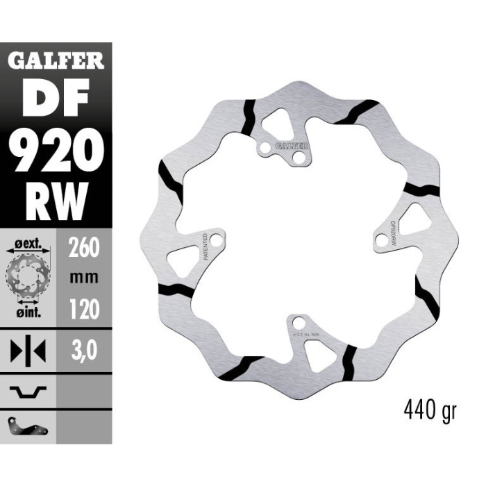 Brake disc Galfer Race Sherco 250 SE-R (14-25) front DF920RW