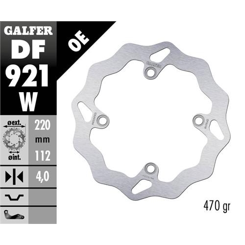 Brake disc Galfer Wave Sherco 250 SEF-R (14-25) rear DF921W