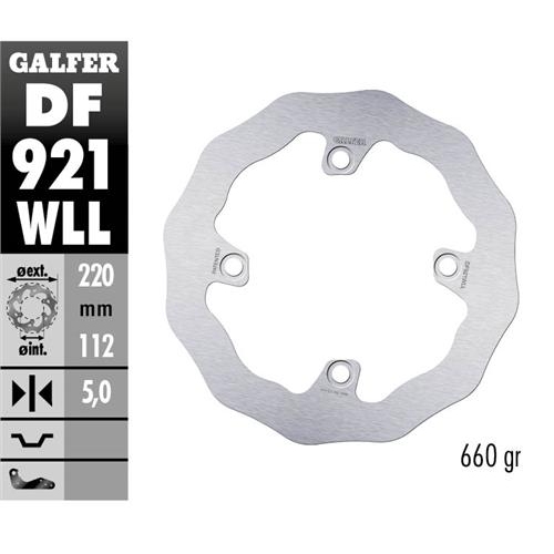 Brake disc Galfer Wave Sherco 300 SEF-R (14-25) rear solid DF921WLL