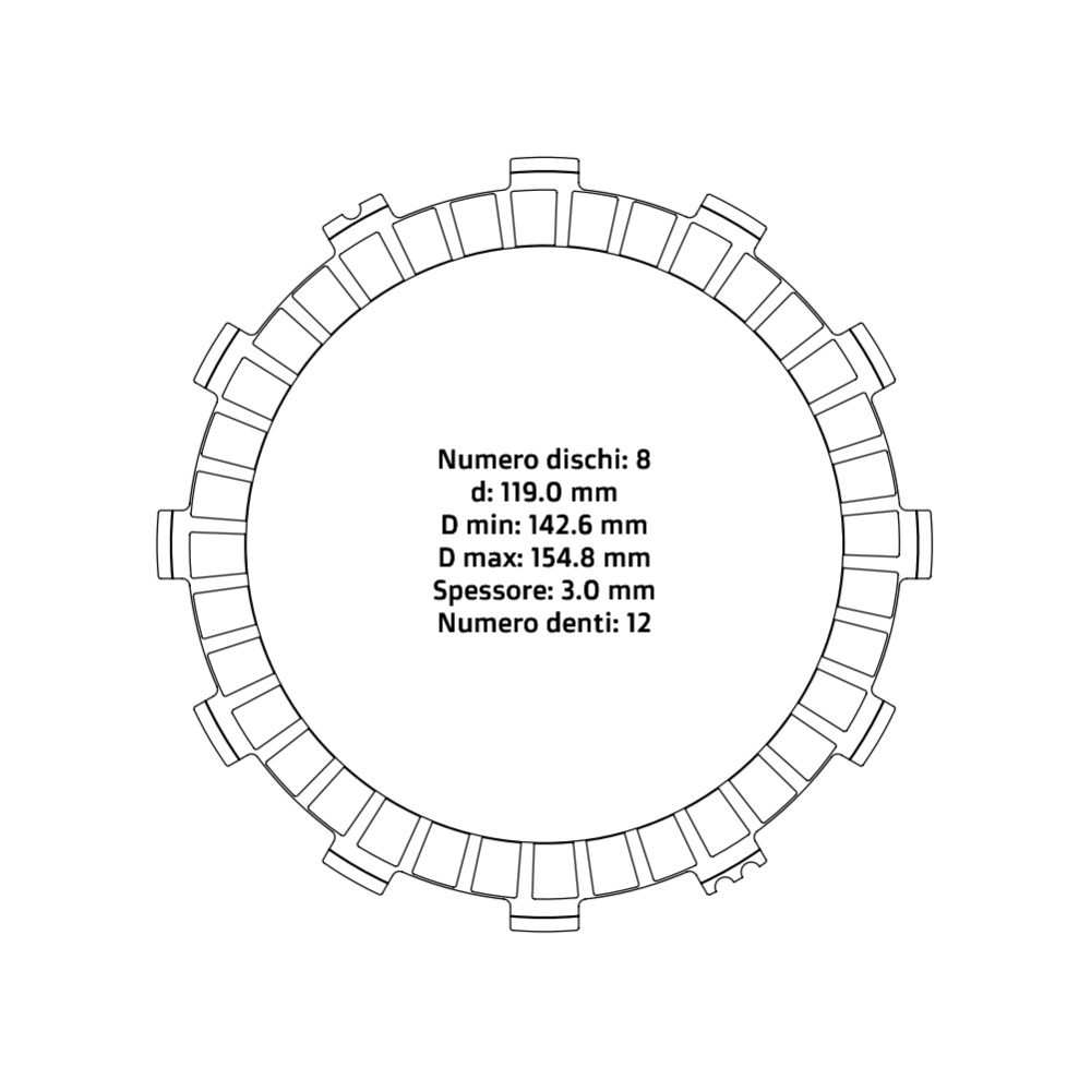 Clutch plates NRTeam Beta RR 250 (13-17) - Friction set DS02.F001.8