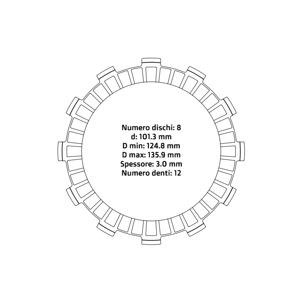 Clutch plates NRTeam KTM 250 SX-F (06-12) - Friction set DS02.F005.8
