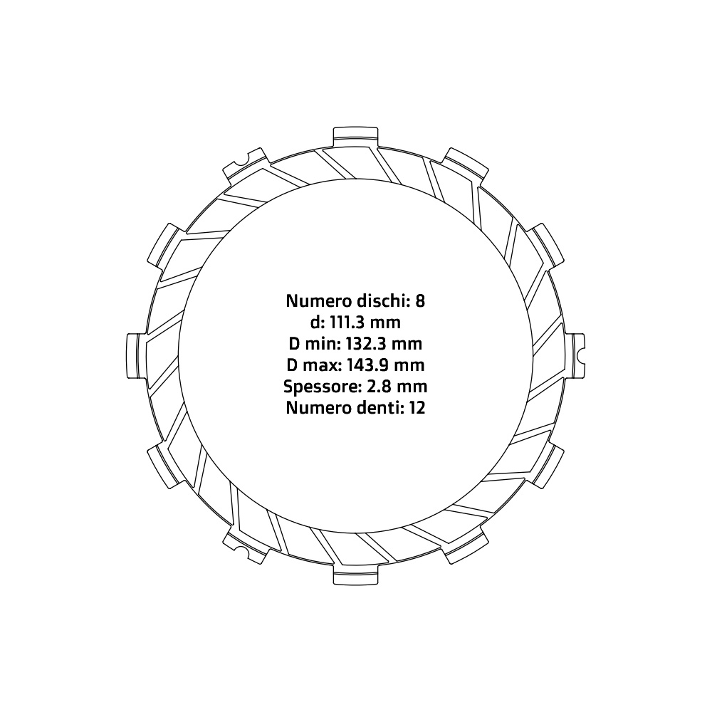 Clutch plates NRTeam Beta Xtrainer 250 (18-25) - Friction set DS02.F010.8