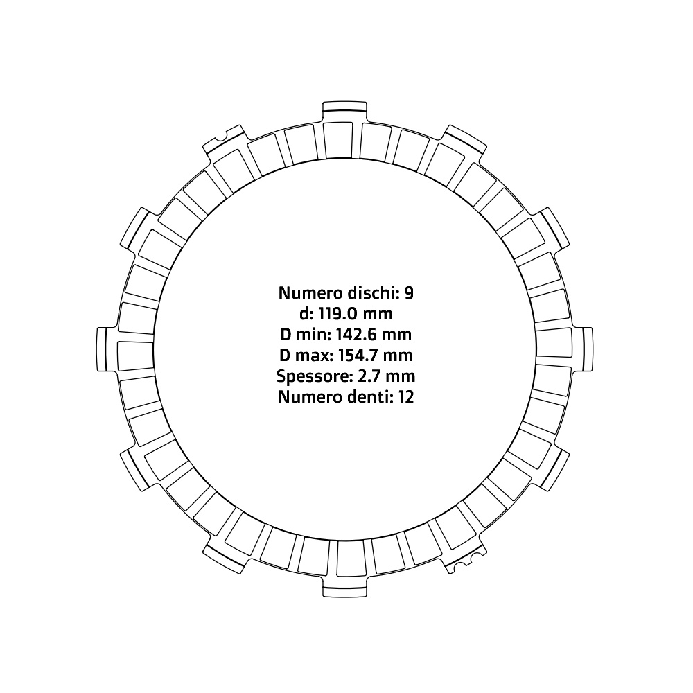 Clutch plates NRTeam KTM 300 EXC (98-12) - Friction set DS02.F016.9