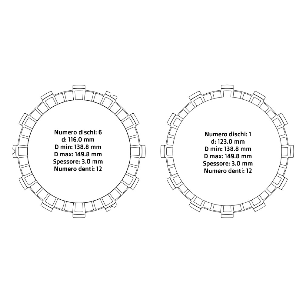 Clutch plates NRTeam Honda CRF 450 RX (17-20) - Friction set DS02.F023.7