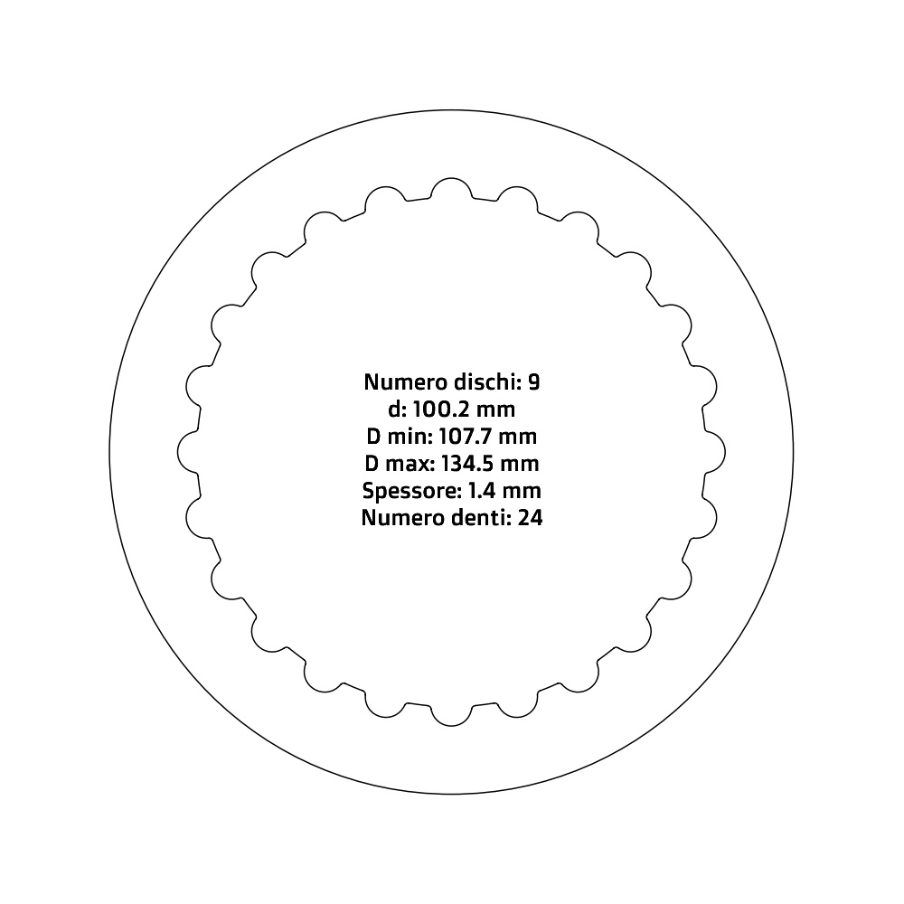Clutch plates NRTeam Husaberg 300 TE (13-14) - Steel set DS02.S011.9