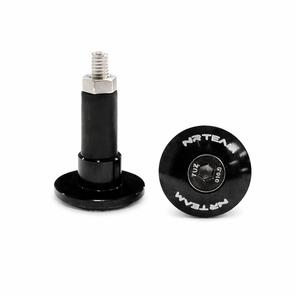 Pair of handlebar end caps NRTeam black DS88.0287N