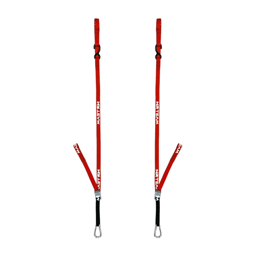 Pair of motorcycle straps Pull Up 25mm NRTeam red Pair of motorcycle straps Pull Up 25mm NRTeam red