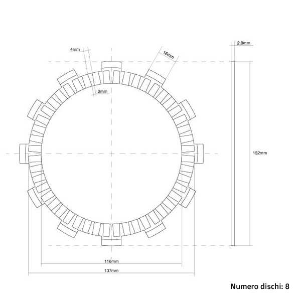 Clutch Discs (Friction) FCC Suzuki RM 250 (94-95) FCC.0069