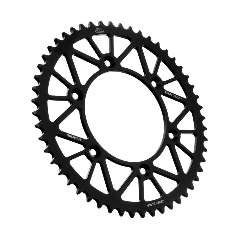 Rear sprocket JT ergal KTM 200 EXC (98-16) 52 teeth black JTA897.52BLK