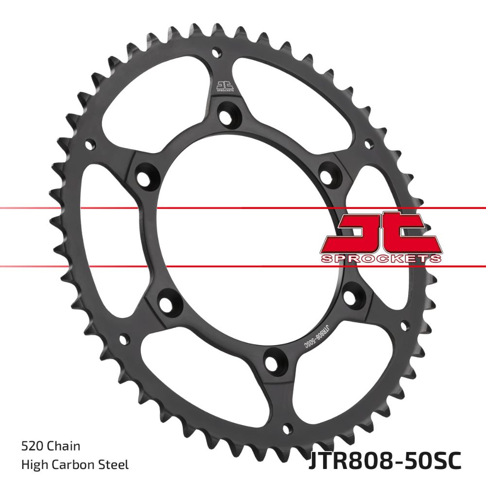 Rear sprocket JT steel Suzuki RMZ 450 (05-25) 50 teeth self-cleaning JTR808.50SC