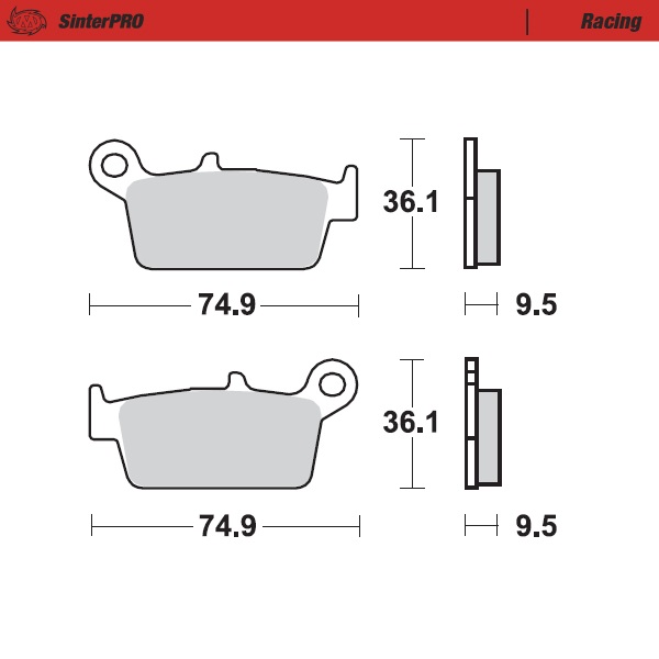 Brake pads Moto Master Honda CR 500 (87-01) rear racing MM-091811