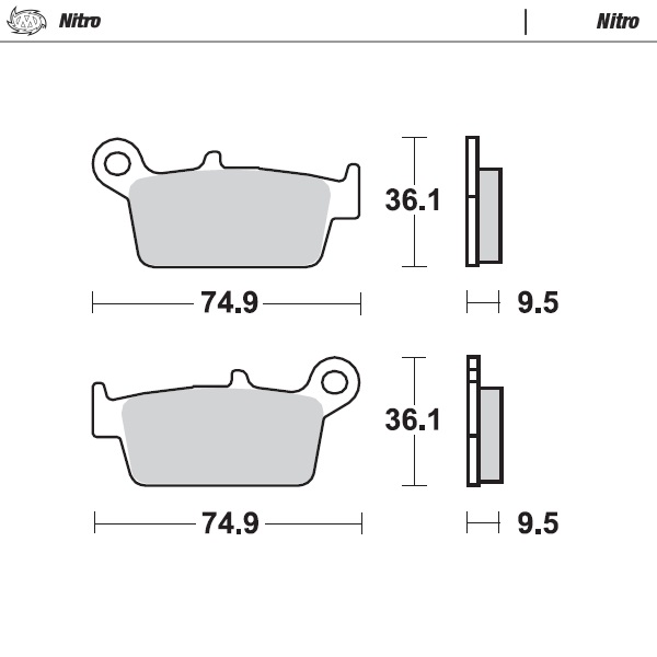 Brake pads Moto Master Honda CR 85 (03-07) rear nitro MM-091821