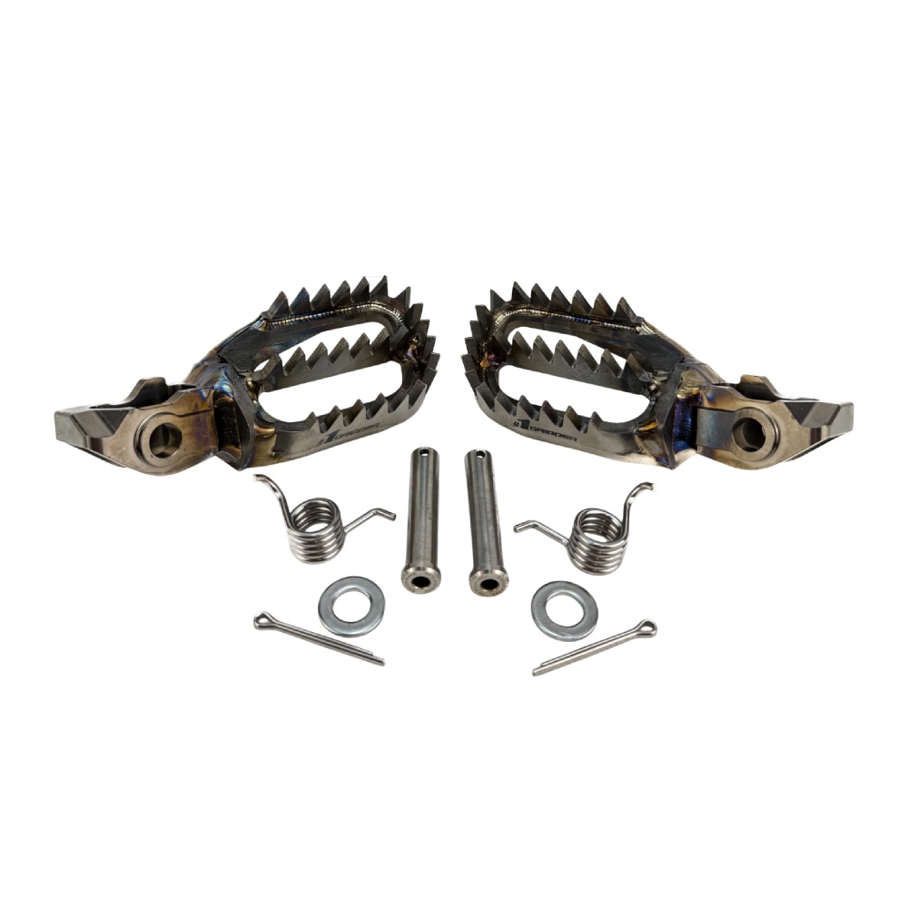 Footpegs titanium Husqvarna 501 FE (24-26) rear-set and lowered ultra grip OFP-T01B-5D5B