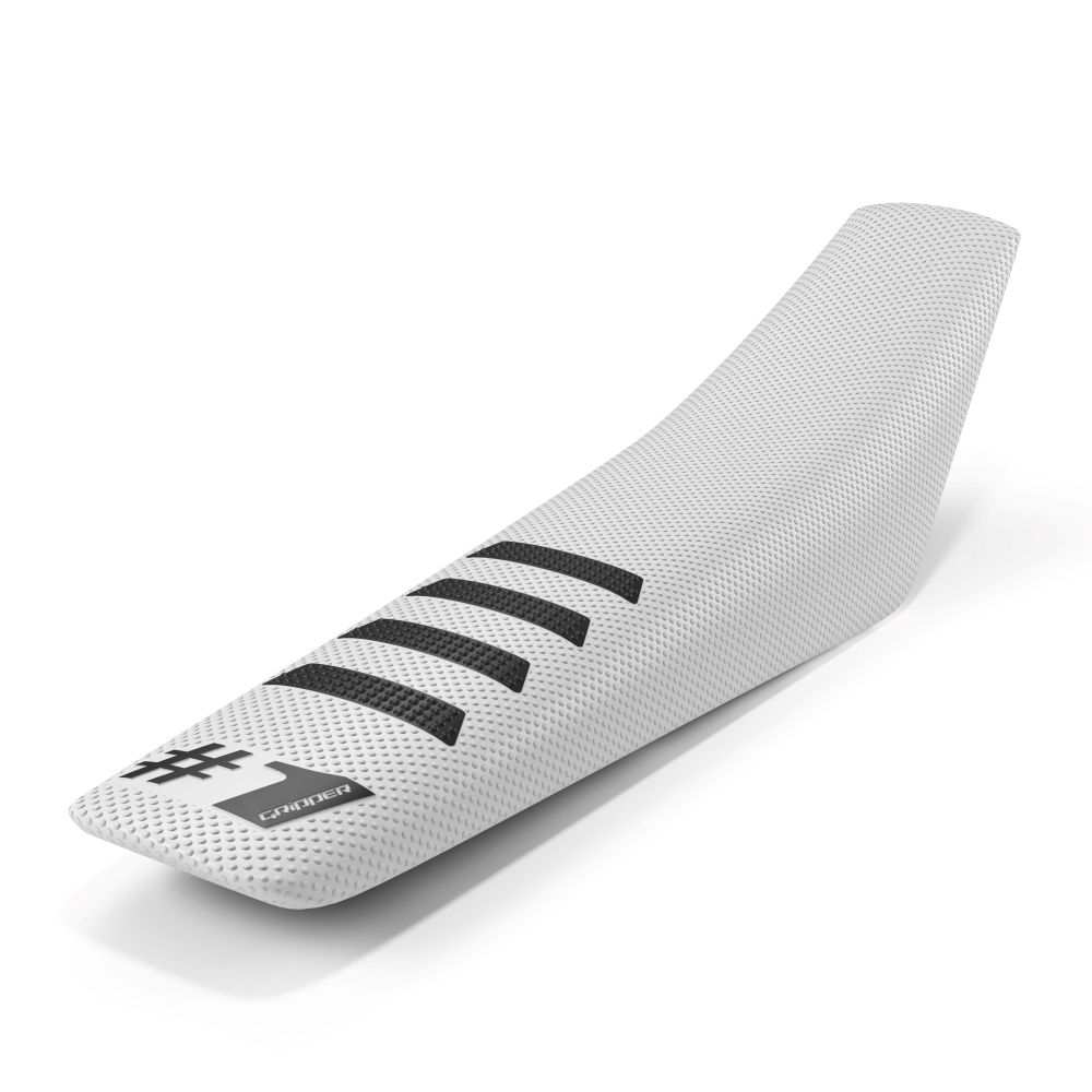 Universal seat cover Onegripper - Ribbed white and black OSC02-WHBL