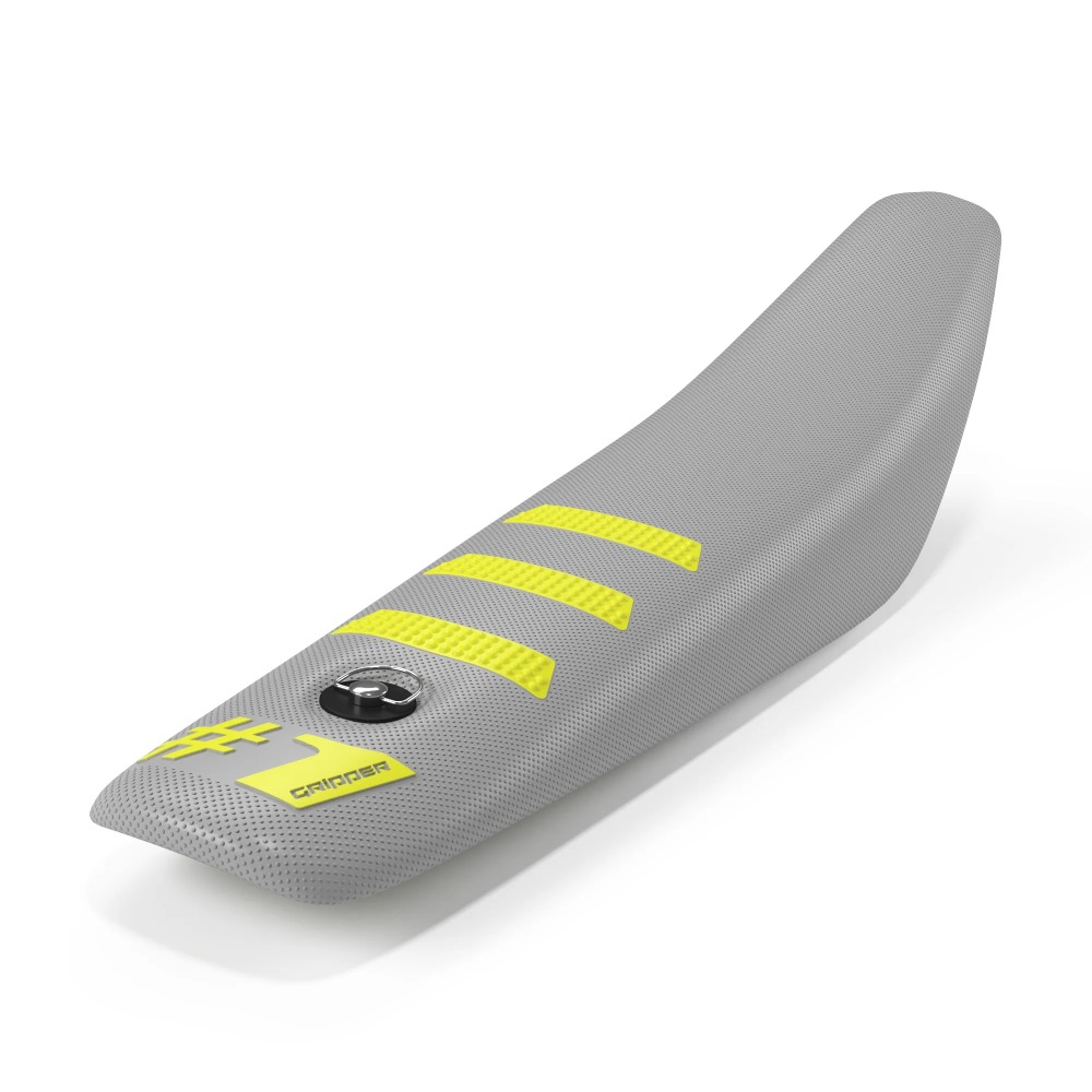 Universal seat cover Onegripper - Mini Light Rib grey chiaro and yellow OSC03-M-LGNY