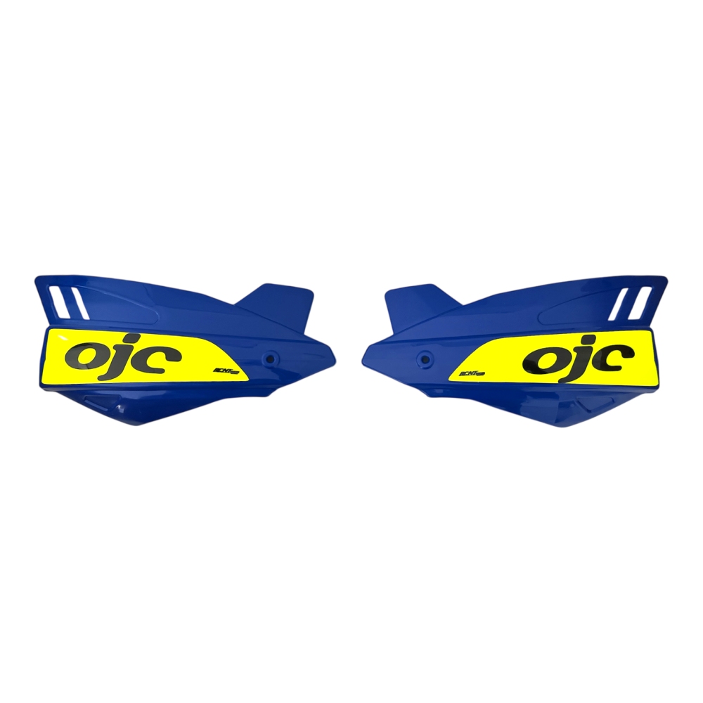Pair of handguards OJC SHARK universal blue (neon yellow sticker) PNSK.BGF