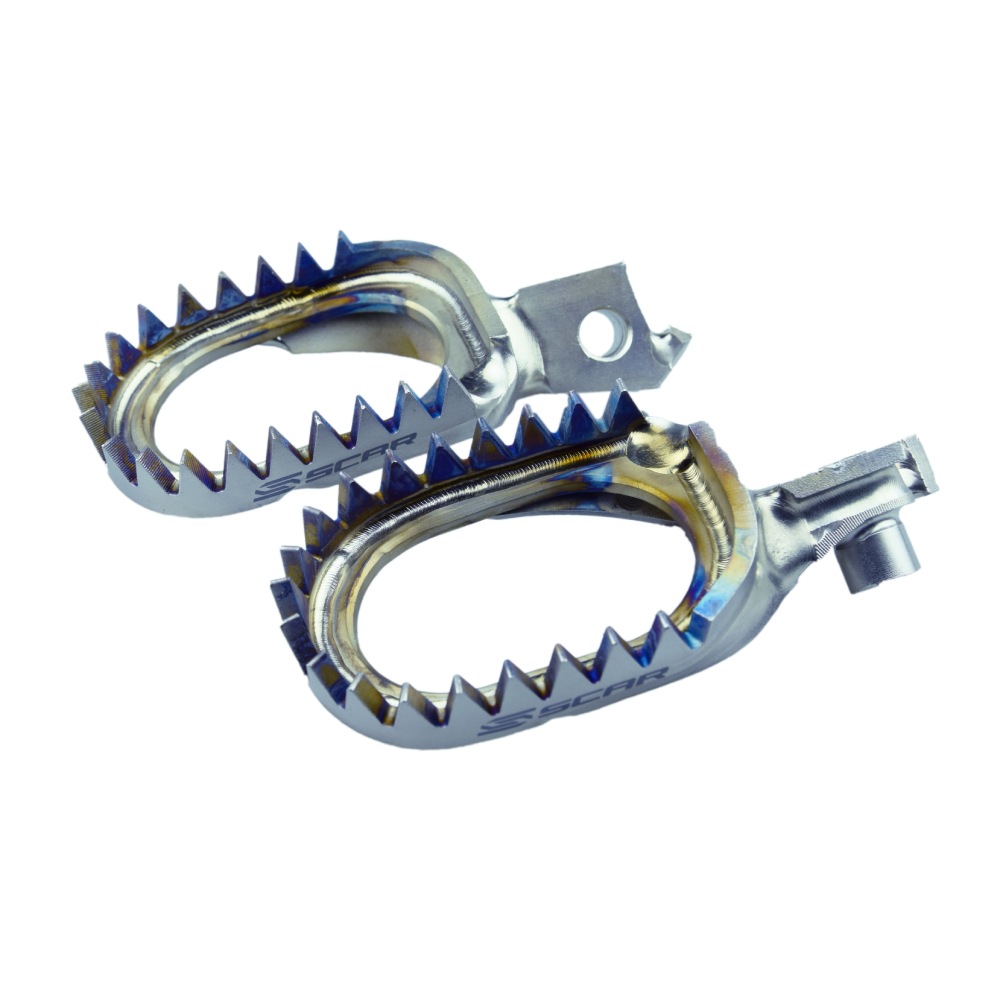Footpegs titanium Scar Suzuki RMZ 450 (08-10) Anti-Mud S4516AM