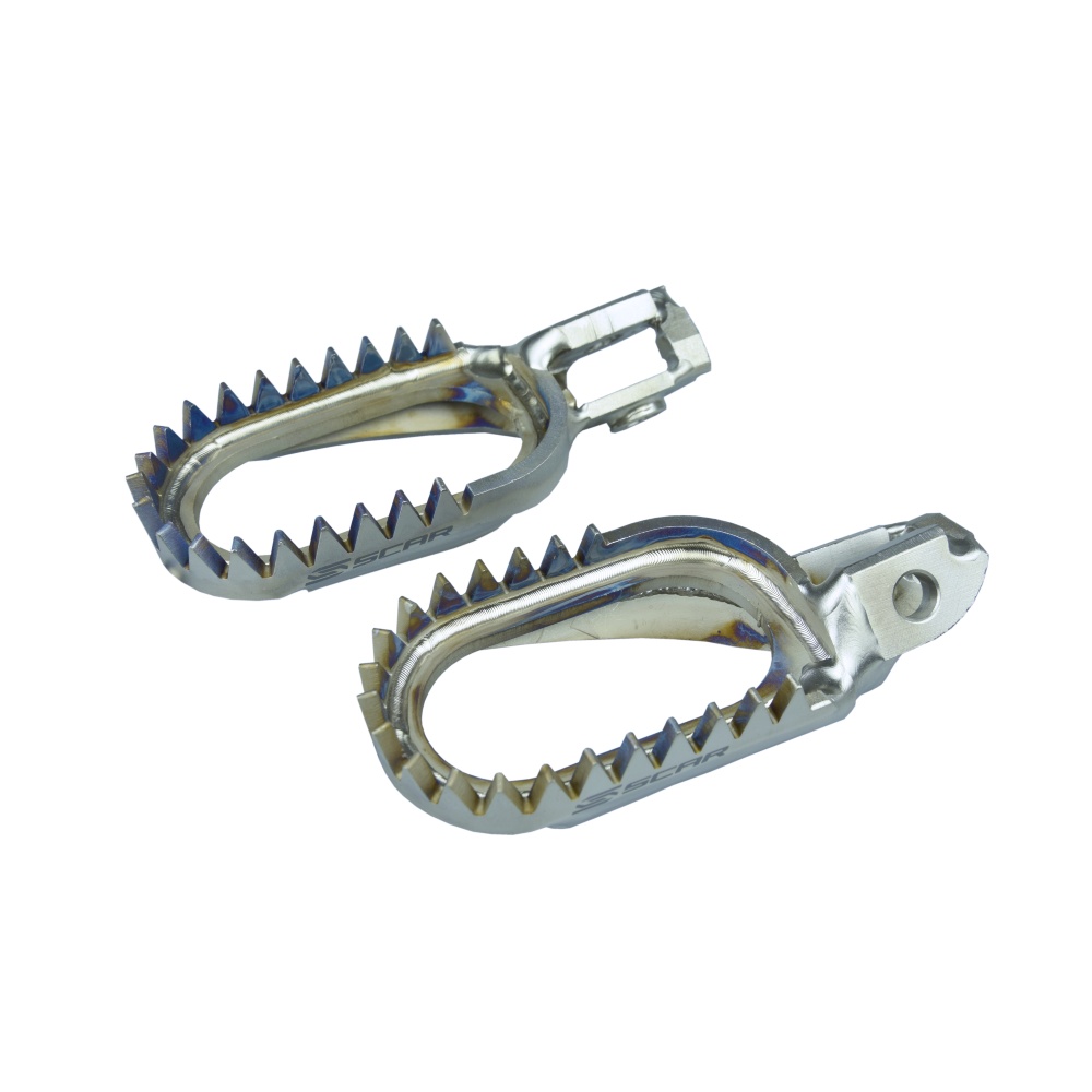 Footpegs titanium Scar KTM 85 SX (25-26) Anti-Mud S5518AM