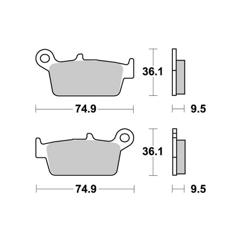 Brake pads WRP Honda CR 80 (92-02) rear race WG-7204-F4R